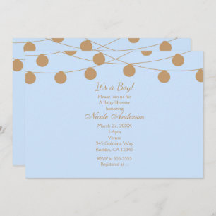 Azul e Dourado Luzes de Sequência Moderna Convite