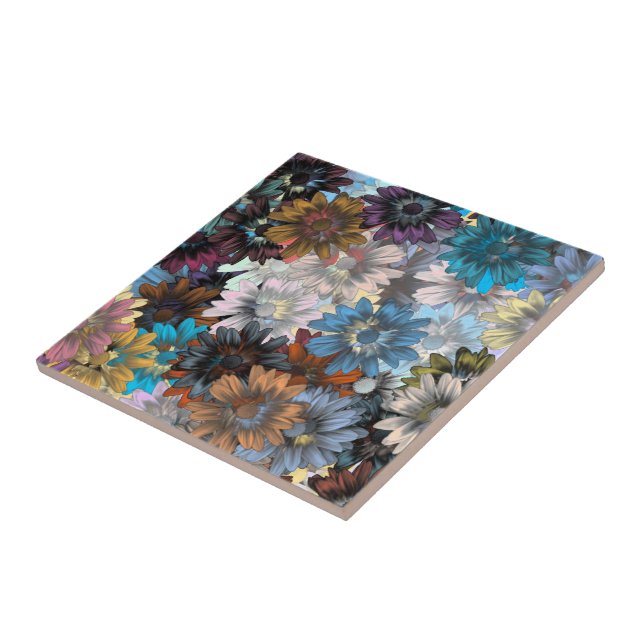Azul e marrom floral (Lateral)