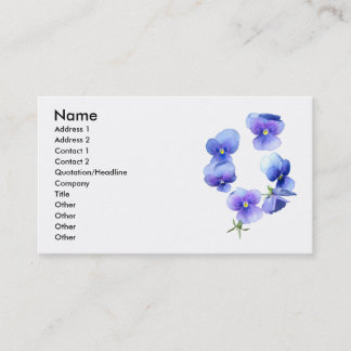 Azul e roxo floresce o cartão de visita floral