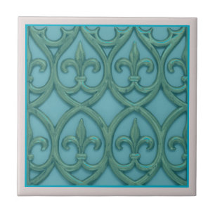 Azul E Verde Fleur-de-lis