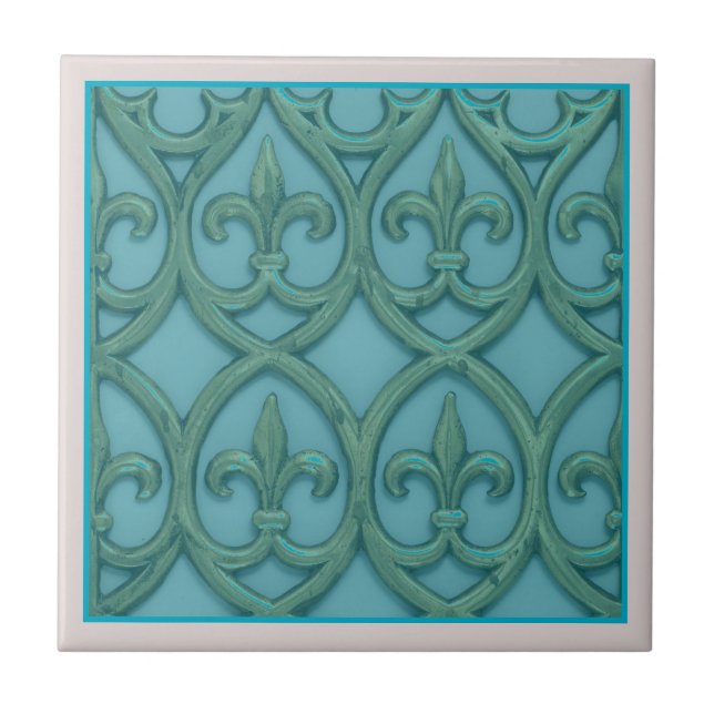 Azul E Verde Fleur-de-lis (Frente)