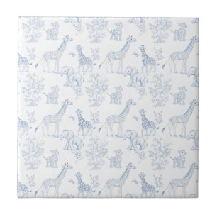 Azul Elegante Design de Toile Safari Vintage