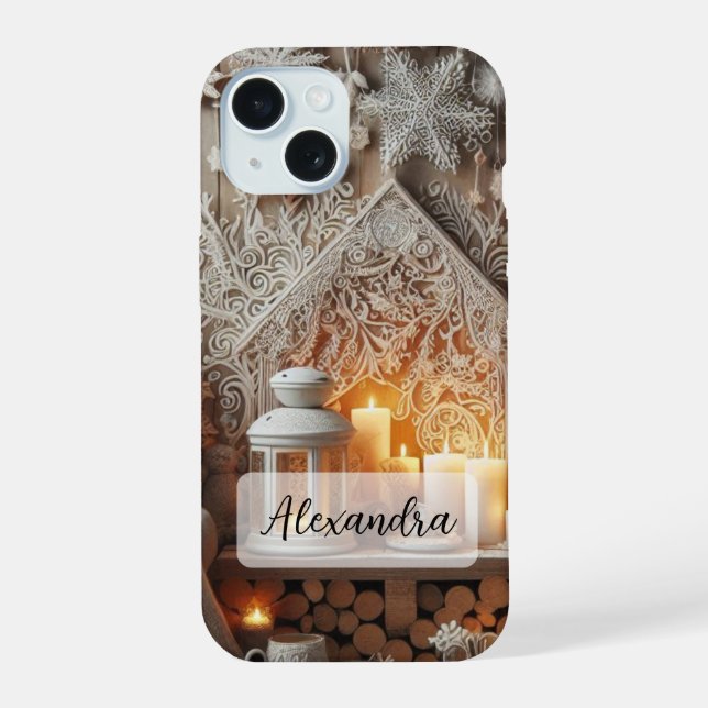 Azul Escuro, Cena Branca de Inverno Palmeiras Floc (Verso)