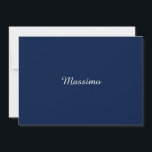 Azul Escuro Elegante Casual Próprio Nome Escrita à<br><div class="desc">Designs Simples Minimalistas Modernos. São todos simples,  modernos,  atraentes.</div>