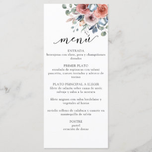 Azul Espanhol, Blush Blisful Floral Elegante Menu