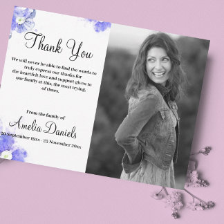 Azul Esqueça-me-Não-No Cartões de agradecimentos D