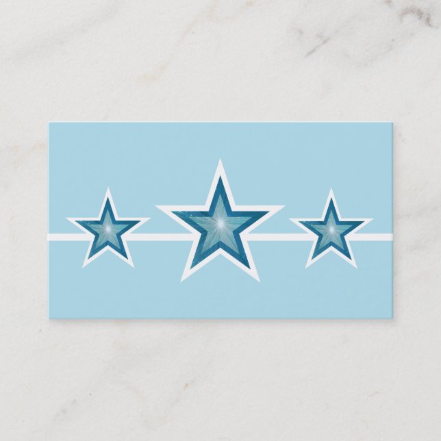 Azul Estrela 3 cartão de visita azul pálido (Frente)