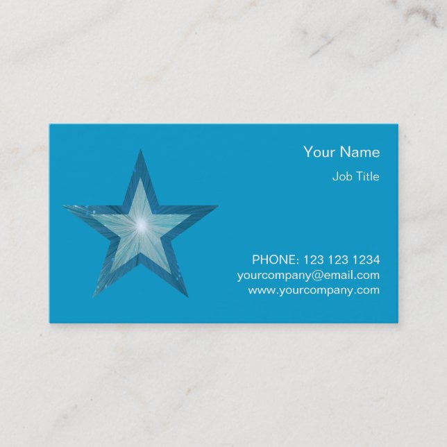 Azul-estrela cartão de visita (Frente)