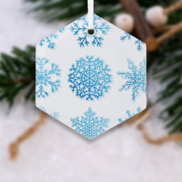 Azul Flocos de Neve Natal Branco