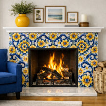 Azul Flor de Estrela Mexicana Sem Costura 