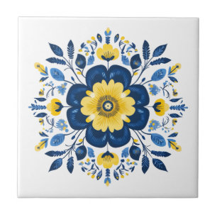 Azul Floral & Amarelo