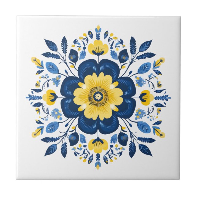 Azul Floral & Amarelo  (Frente)