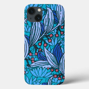 Azul Floral Antiquado Boho Moderno