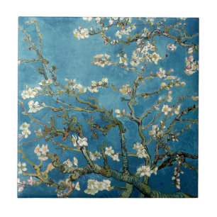 Azul floral do vintage das flores da amêndoa de