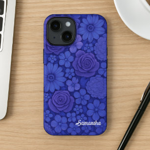 Azul Floral Elegante