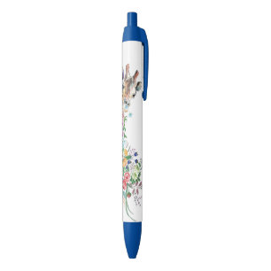 Azul Floral Giraffe Caneta