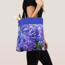 Azul Floral Hyacinth Flowers Bolsa