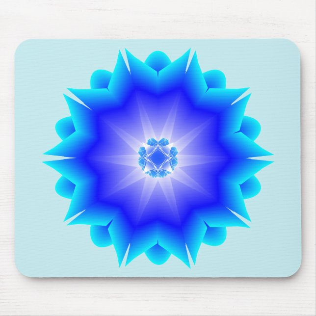 Azul floral Mousepad da mandala (Frente)