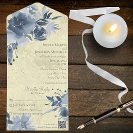 Azul Floral no Amarelo Pálido Distante com Código 