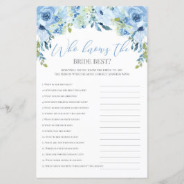 Azul floral que conhece o melhor jogo da noiva edi
