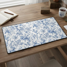 Azul Floral Toile Elegante Vintage