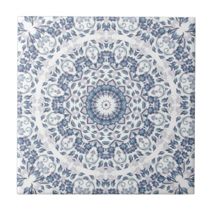 Azul Grayish Floral Mandala