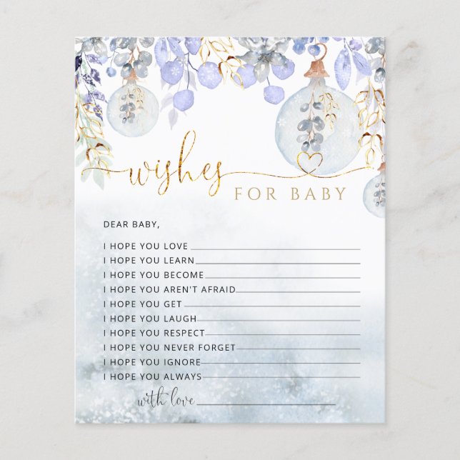 Azul-inverno Desejos para bebês (Frente)