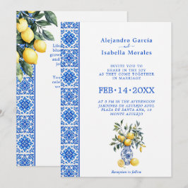 💙🍋Azul & Limone Romance – Convite Clássico