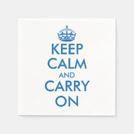 Azul Mantenha a calma e seus guardanapos de papel