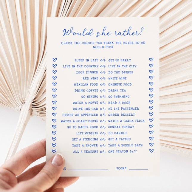 Azul manuscrito Ela faria o cartão de preferencial (Criador carregado)