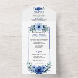 Azul Marinho, Anêmona Floral Azul Claro |