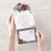 Azul-Marinho | Casamento Elegante de Aquarela