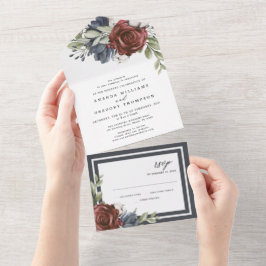 Azul-Marinho | Casamento Elegante de Aquarela