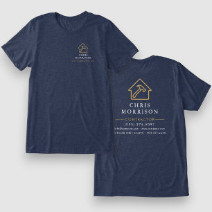 Azul Marinho Dourado Camisa de Reparo Residencial