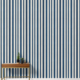 Azul Marinho e Creme Listra Vertical Sem Costura