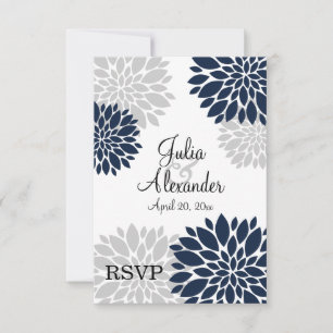 Azul Marinho e Explosão Floral Cinza Prata RSVP