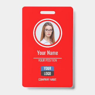 Azul-Marinho - ID de Funcionário com Foto Crachá d