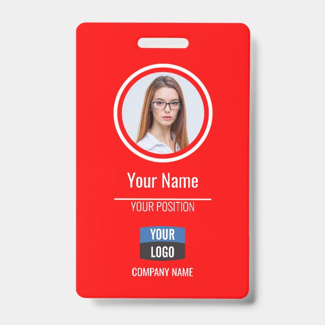 Azul-Marinho - ID de Funcionário com Foto Crachá d (Frente)