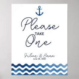 Azul Marinho náutico Por favor, tome um impressão