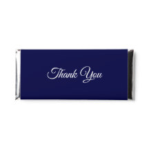 Azul Marinho sólido Obrigado Nomes e Data