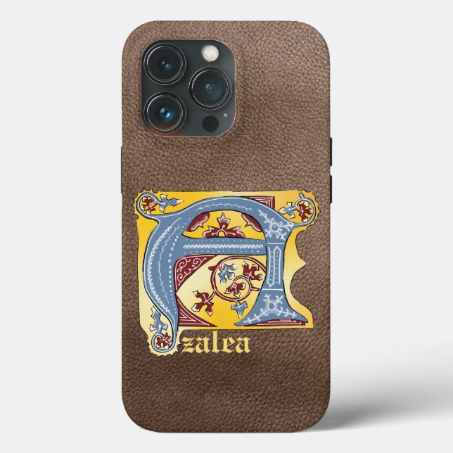 Azul Medieval e Vermelho Ivy Iluminado - Letra A (Verso)