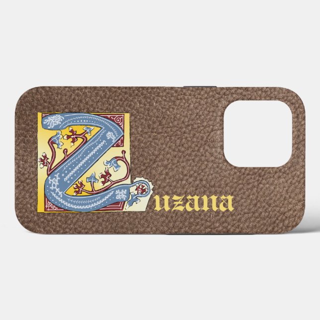 Azul Medieval e Vermelho Ivy Iluminado - Letra Z (Verso (horizontal))