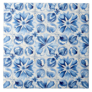 Azul Mediterrâneo Ornamentado 