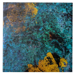 Azul Metálico Moderno de Cobre Dourado