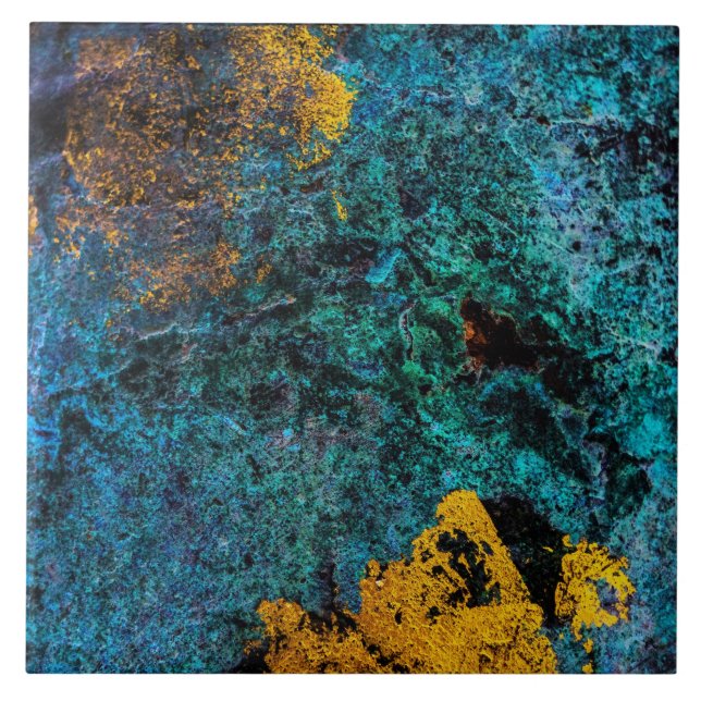 Azul Metálico Moderno de Cobre Dourado (Frente)