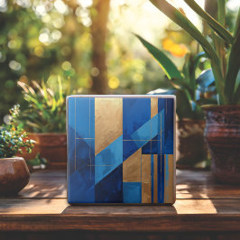 Azul moderno e Abstrato Dourado