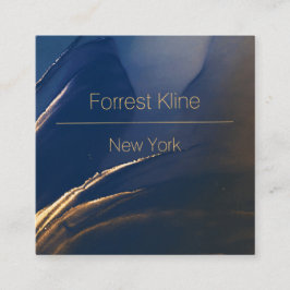 Azul moderno e Cartão de visita Dourado