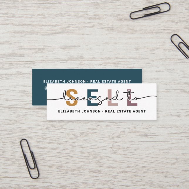 Azul Moderno Licenciado para Vender Cartão de visi (Frente/Verso In Situ)