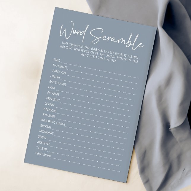 Azul Moderno - Oh Bebê - Simples Jogo de Palavras (Criador carregado)