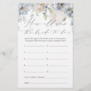 Azul Moderno Quão Velho Era A Noiva para Ser Jogo